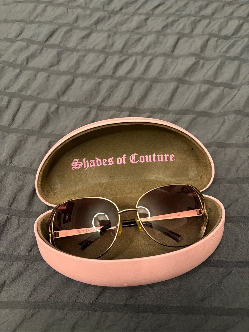 Juicy Couture Pink and Gold Round Gradient Women's Sunglasses with Pink Case